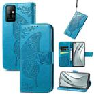 Butterfly Love Flowers Embossed Horizontal Flip Leather Case with Holder & Card Slots & Wallet & Lanyard For Infinix Note 8(Blue) - 1