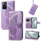 Butterfly Love Flowers Embossed Horizontal Flip Leather Case with Holder & Card Slots & Wallet & Lanyard For Infinix Note 8(Light Purple) - 1