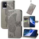Butterfly Love Flowers Embossed Horizontal Flip Leather Case with Holder & Card Slots & Wallet & Lanyard For Infinix Note 10(Gray) - 1
