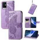 Butterfly Love Flowers Embossed Horizontal Flip Leather Case with Holder & Card Slots & Wallet & Lanyard For Infinix Note 10(Light Purple) - 1