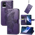 Butterfly Love Flowers Embossed Horizontal Flip Leather Case with Holder & Card Slots & Wallet & Lanyard For Infinix Note 10(Dark Purple) - 1