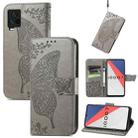 Butterfly Love Flowers Embossed Horizontal Flip Leather Case with Holder & Card Slots & Wallet & Lanyard For vivo IQOO 7(Gray) - 1