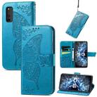 Butterfly Love Flowers Embossed Horizontal Flip Leather Case with Holder & Card Slots & Wallet & Lanyard For vivo IQOO Neo 3(Blue) - 1