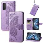 Butterfly Love Flowers Embossed Horizontal Flip Leather Case with Holder & Card Slots & Wallet & Lanyard For vivo IQOO Neo 3(Light Purple) - 1