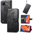 Butterfly Love Flowers Embossed Horizontal Flip Leather Case with Holder & Card Slots & Wallet & Lanyard For OPPO Realme C20(Black) - 1