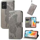 Butterfly Love Flowers Embossed Horizontal Flip Leather Case with Holder & Card Slots & Wallet & Lanyard For vivo S10 / S10 Pro(Gray) - 1
