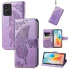 Butterfly Love Flowers Embossed Horizontal Flip Leather Case with Holder & Card Slots & Wallet & Lanyard For vivo S10 / S10 Pro(Light Purple) - 1