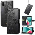 Butterfly Love Flowers Embossed Horizontal Flip Leather Case with Holder & Card Slots & Wallet & Lanyard For Wiko Y61(Black) - 1