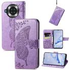 Butterfly Love Flowers Embossed Horizontal Flip Leather Case with Holder & Card Slots & Wallet & Lanyard For CUBOT Note 20(Light Purple) - 1