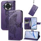 Butterfly Love Flowers Embossed Horizontal Flip Leather Case with Holder & Card Slots & Wallet & Lanyard For CUBOT Note 20(Dark Purple) - 1