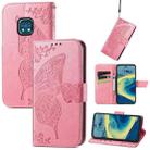 Butterfly Love Flowers Embossed Horizontal Flip Leather Case with Holder & Card Slots & Wallet & Lanyard For Nokia XR20(Pink) - 1