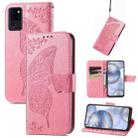 Butterfly Love Flowers Embossed Horizontal Flip Leather Case with Holder & Card Slots & Wallet & Lanyard For Oukitel C21(Pink) - 1