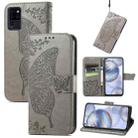 Butterfly Love Flowers Embossed Horizontal Flip Leather Case with Holder & Card Slots & Wallet & Lanyard For Oukitel C21(Gray) - 1