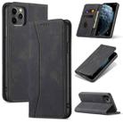 For iPhone 13 Pro Skin-feel Calfskin Texture Magnetic Dual-Fold Horizontal Flip Leather Case with Holder & Card Slots & Wallet (Black) - 1