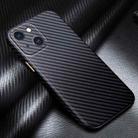 For iPhone 13 mini R-JUST Carbon Fiber Leather Texture All-inclusive Shockproof Back Cover Case (Black) - 1