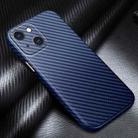 For iPhone 13 mini R-JUST Carbon Fiber Leather Texture All-inclusive Shockproof Back Cover Case (Sapphire Blue) - 1