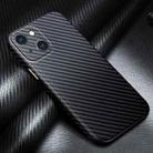 For iPhone 13 R-JUST Carbon Fiber Leather Texture All-inclusive Shockproof Back Cover Case(Black) - 1