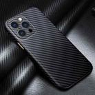 For iPhone 13 Pro R-JUST Carbon Fiber Leather Texture All-inclusive Shockproof Back Cover Case (Black) - 1