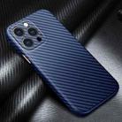 For iPhone 13 Pro R-JUST Carbon Fiber Leather Texture All-inclusive Shockproof Back Cover Case (Sapphire Blue) - 1