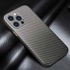 For iPhone 13 Pro R-JUST Carbon Fiber Leather Texture All-inclusive Shockproof Back Cover Case (Grey) - 1