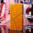 For iPhone 13 mini Geometric Stitching Horizontal Flip TPU + PU Leather Case with Holder & Card Slots & Wallet (Yellow) - 1
