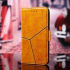 For iPhone 13 Geometric Stitching Horizontal Flip TPU + PU Leather Case with Holder & Card Slots & Wallet(Yellow) - 1