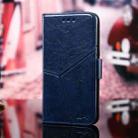 For iPhone 13 Pro Geometric Stitching Horizontal Flip TPU + PU Leather Case with Holder & Card Slots & Wallet (Blue) - 1