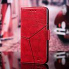 For iPhone 13 Pro Geometric Stitching Horizontal Flip TPU + PU Leather Case with Holder & Card Slots & Wallet (Red) - 1