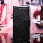 For iPhone 13 Pro Max Geometric Stitching Horizontal Flip TPU + PU Leather Case with Holder & Card Slots & Wallet (Black) - 1