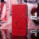 For iPhone 13 Pro Max Geometric Stitching Horizontal Flip TPU + PU Leather Case with Holder & Card Slots & Wallet (Red) - 1