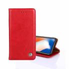 For iPhone 13 Non-Magnetic Retro Texture Horizontal Flip Leather Case with Holder & Card Slots & Wallet(Red) - 1