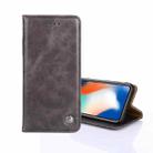 For iPhone 13 Non-Magnetic Retro Texture Horizontal Flip Leather Case with Holder & Card Slots & Wallet(Grey) - 1