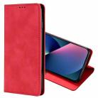 For iPhone 13 mini Skin Feel Magnetic Horizontal Flip Leather Case with Holder & Card Slots (Red) - 1