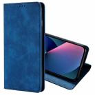 For iPhone 13 mini Skin Feel Magnetic Horizontal Flip Leather Case with Holder & Card Slots (Blue) - 1