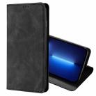 For iPhone 13 Pro Skin Feel Magnetic Horizontal Flip Leather Case with Holder & Card Slots (Black) - 1