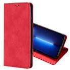 For iPhone 13 Pro Skin Feel Magnetic Horizontal Flip Leather Case with Holder & Card Slots (Red) - 1
