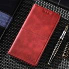 For iPhone 13 Cow Texture Magnetic Horizontal Flip Leather Case with Holder & Card Slots(Red) - 1