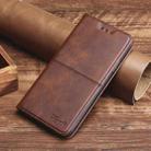 For iPhone 13 Cow Texture Magnetic Horizontal Flip Leather Case with Holder & Card Slots(Dark Brown) - 1