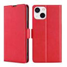 For iPhone 13 mini Ultra-thin Voltage Side Buckle PU + TPU Horizontal Flip Leather Case with Holder & Card Slot (Red) - 1