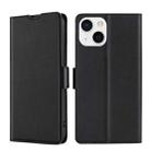 For iPhone 13 Ultra-thin Voltage Side Buckle PU + TPU Horizontal Flip Leather Case with Holder & Card Slot(Black) - 1