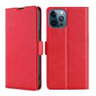 For iPhone 13 Pro Ultra-thin Voltage Side Buckle PU + TPU Horizontal Flip Leather Case with Holder & Card Slot (Red) - 1