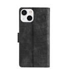 For iPhone 13 Skin Feel Crocodile Texture Magnetic Clasp Horizontal Flip PU Leather Case with Holder & Card Slots & Wallet(Black) - 3