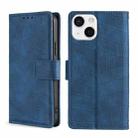 For iPhone 13 Skin Feel Crocodile Texture Magnetic Clasp Horizontal Flip PU Leather Case with Holder & Card Slots & Wallet(Blue) - 1