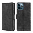 For iPhone 13 Pro Skin Feel Crocodile Texture Magnetic Clasp Horizontal Flip PU Leather Case with Holder & Card Slots & Wallet (Black) - 1