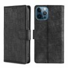 For iPhone 13 Pro Max Skin Feel Crocodile Texture Magnetic Clasp Horizontal Flip PU Leather Case with Holder & Card Slots & Wallet (Black) - 1