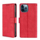 For iPhone 13 Pro Max Skin Feel Crocodile Texture Magnetic Clasp Horizontal Flip PU Leather Case with Holder & Card Slots & Wallet (Red) - 1