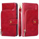 For iPhone 13 mini Zipper Bag PU + TPU Horizontal Flip Leather Case with Holder & Card Slot & Wallet & Lanyard (Red) - 1
