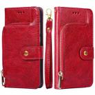 For iPhone 13 Zipper Bag PU + TPU Horizontal Flip Leather Case with Holder & Card Slot & Wallet & Lanyard(Red) - 1