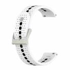 22mm Universal Colorful Hole Silicone Watch Band(White Black) - 1