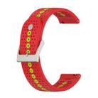 22mm Universal Colorful Hole Silicone Watch Band(Red Green) - 1